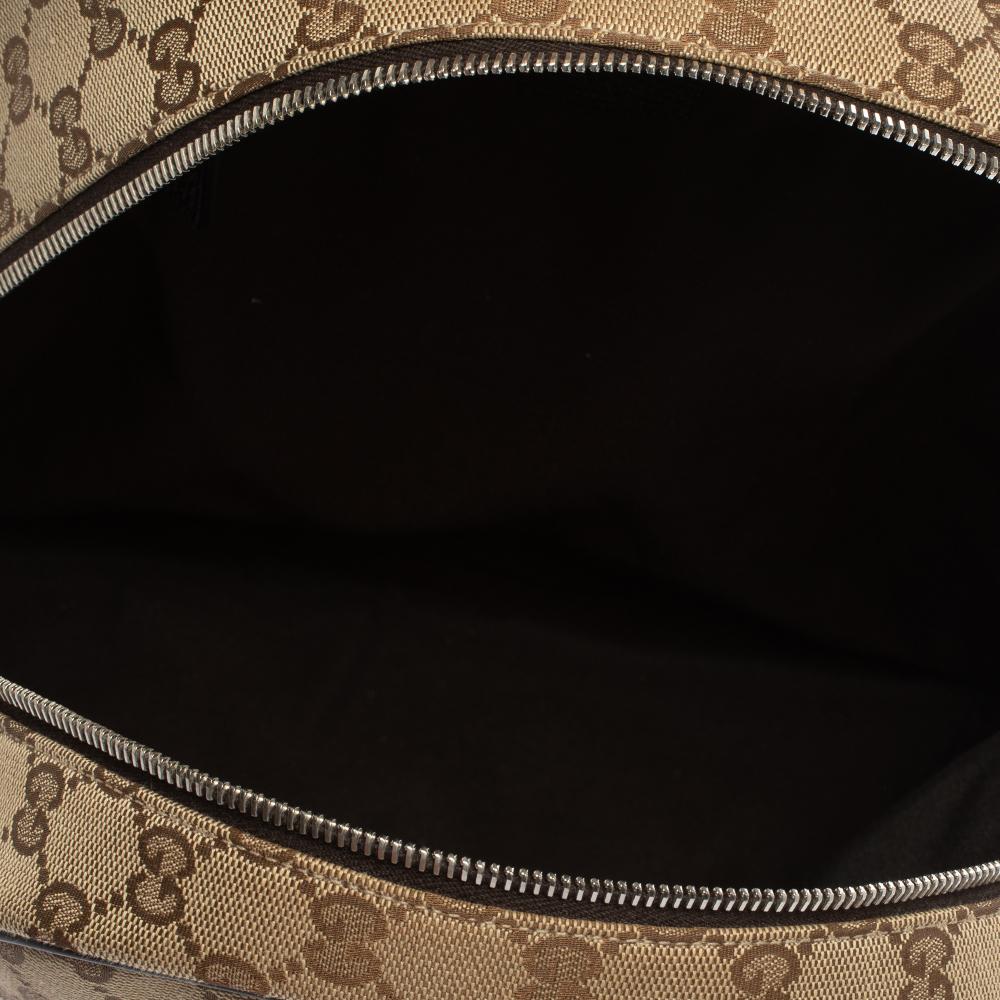 Gucci Beige/Braun GG Rucksack aus Canvas und Leder 6