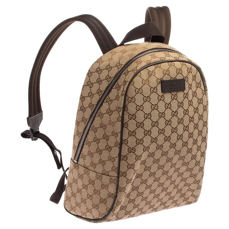 Gucci Beige/Brown GG Canvas and Leather Rucksack Backpack at 1stDibs |  gucci rucksack