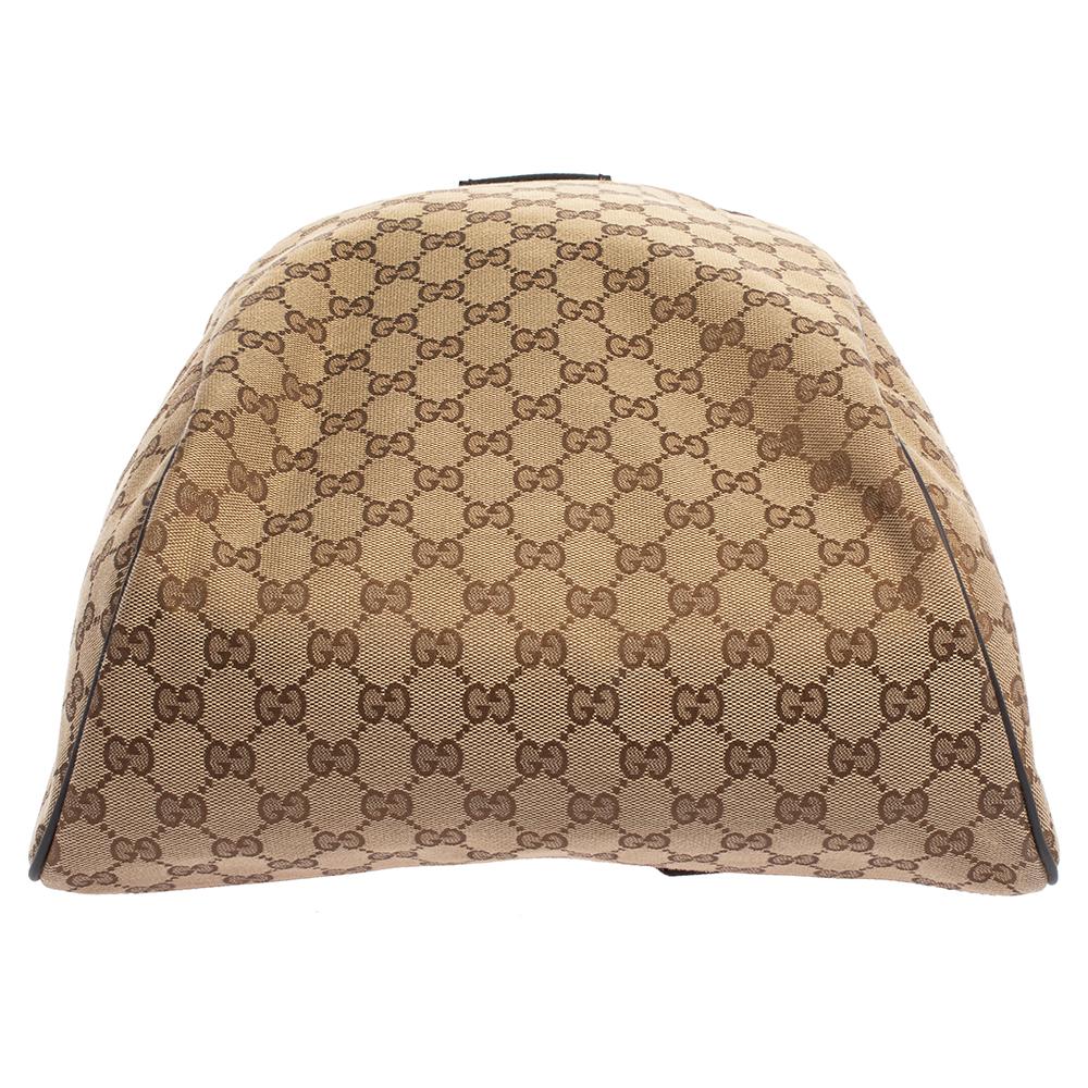 Gucci Beige/Braun GG Rucksack aus Canvas und Leder 1