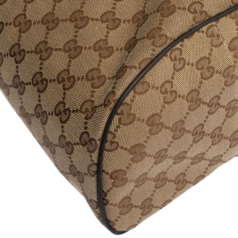 Gucci Beige/Braun GG Rucksack aus Canvas und Leder 3