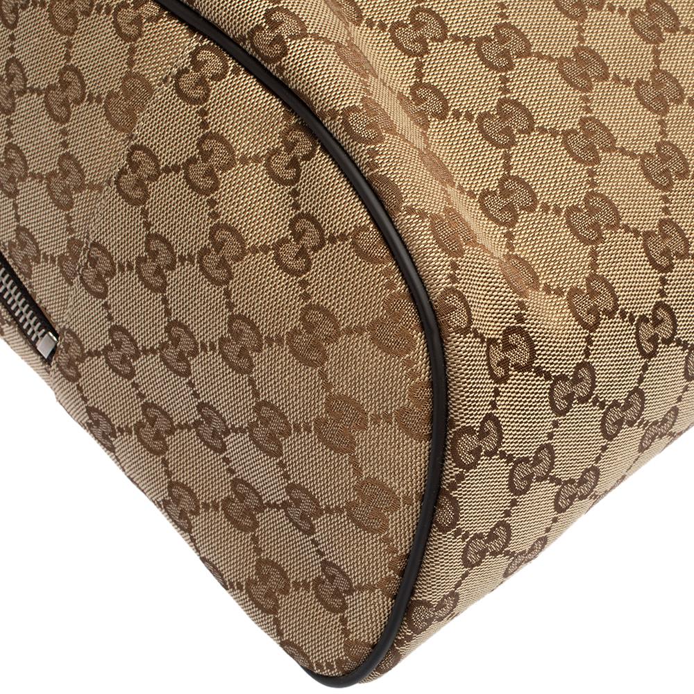 Gucci Beige/Braun GG Rucksack aus Canvas und Leder 4