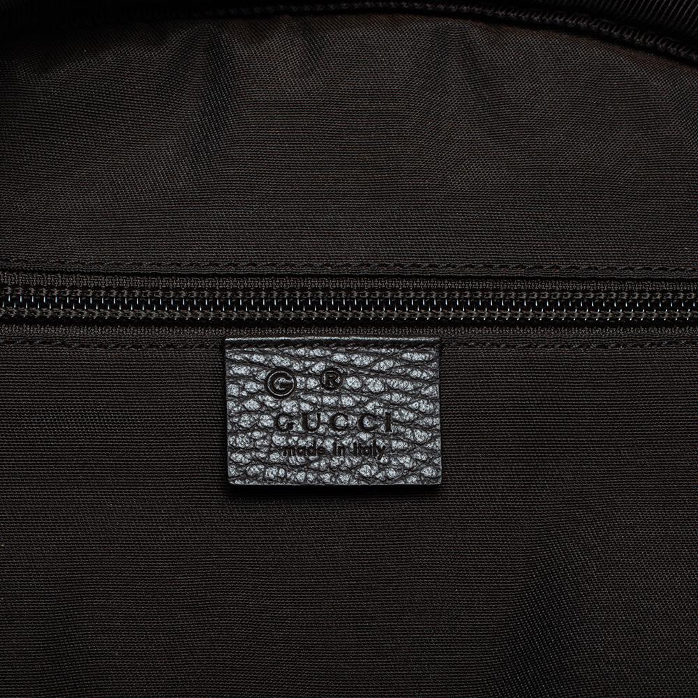 Gucci Beige/Braun GG Rucksack aus Canvas und Leder 5