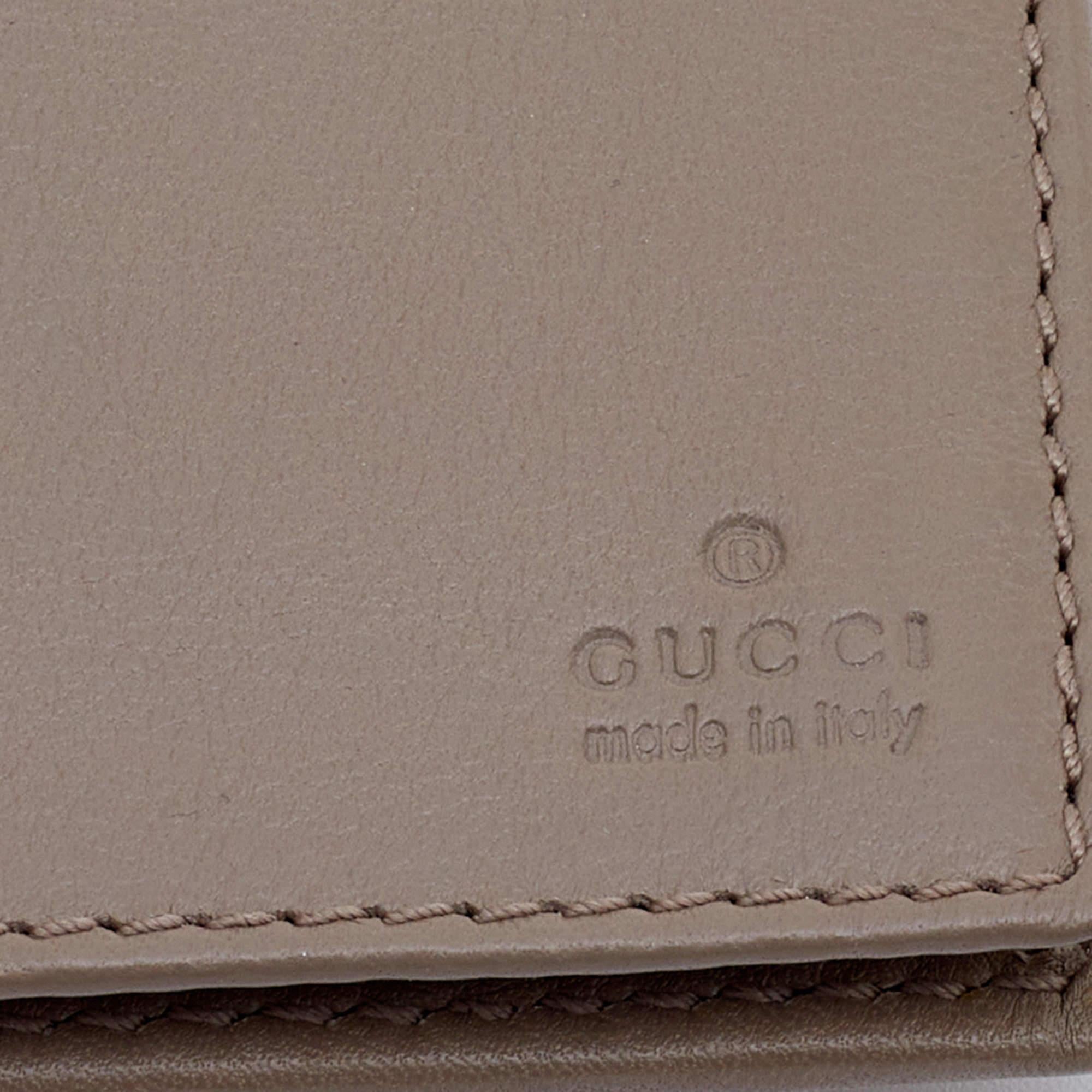Gucci Beige/Brown GG Canvas And Leather Scarlett Continental Bifold Wallet 3