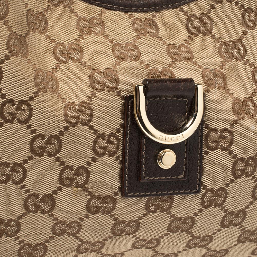 Gucci Beige/Brown GG Canvas and Leather Small Abbey D-Ring Hobo 6