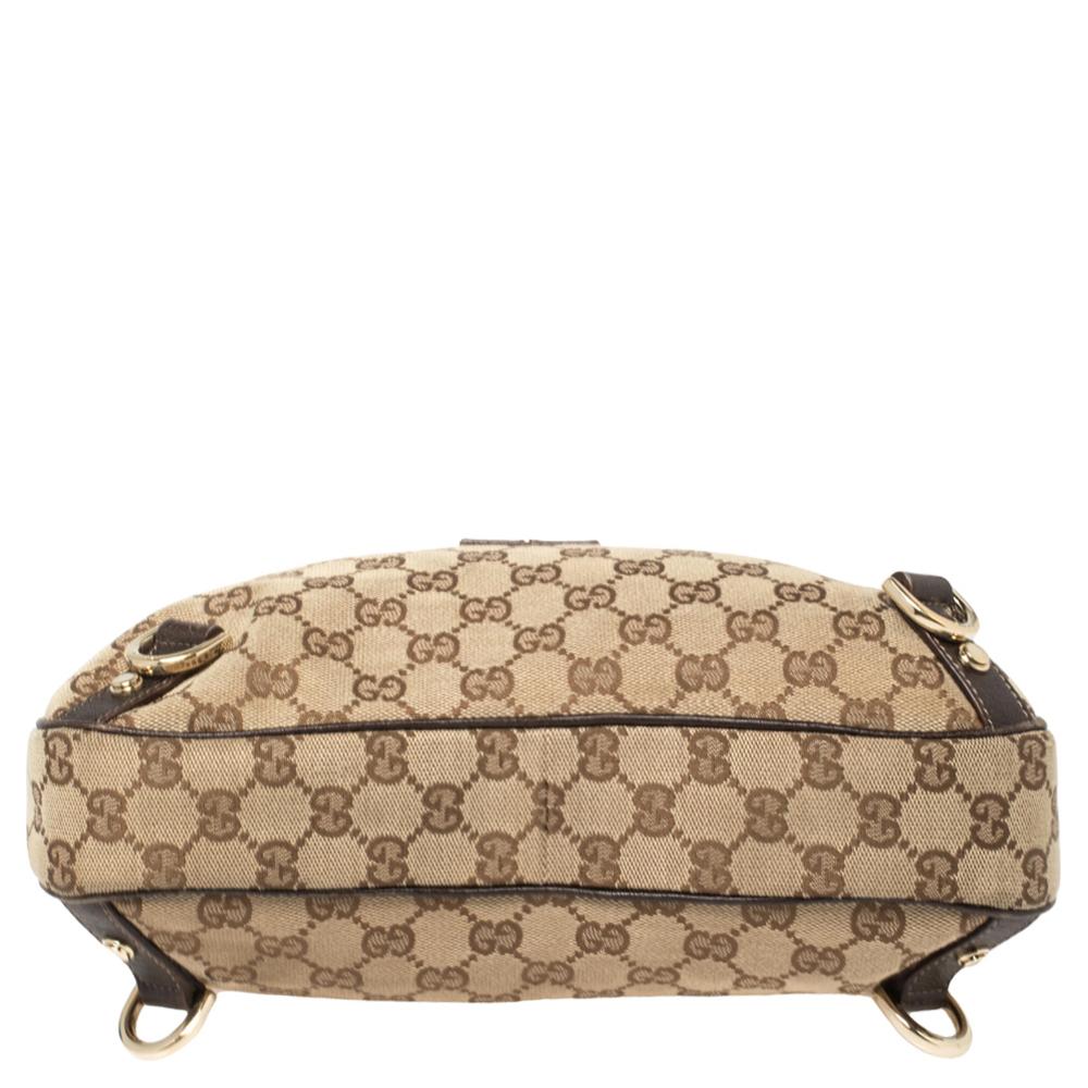 Gucci Beige/Brown GG Canvas and Leather Small Abbey D-Ring Hobo 1