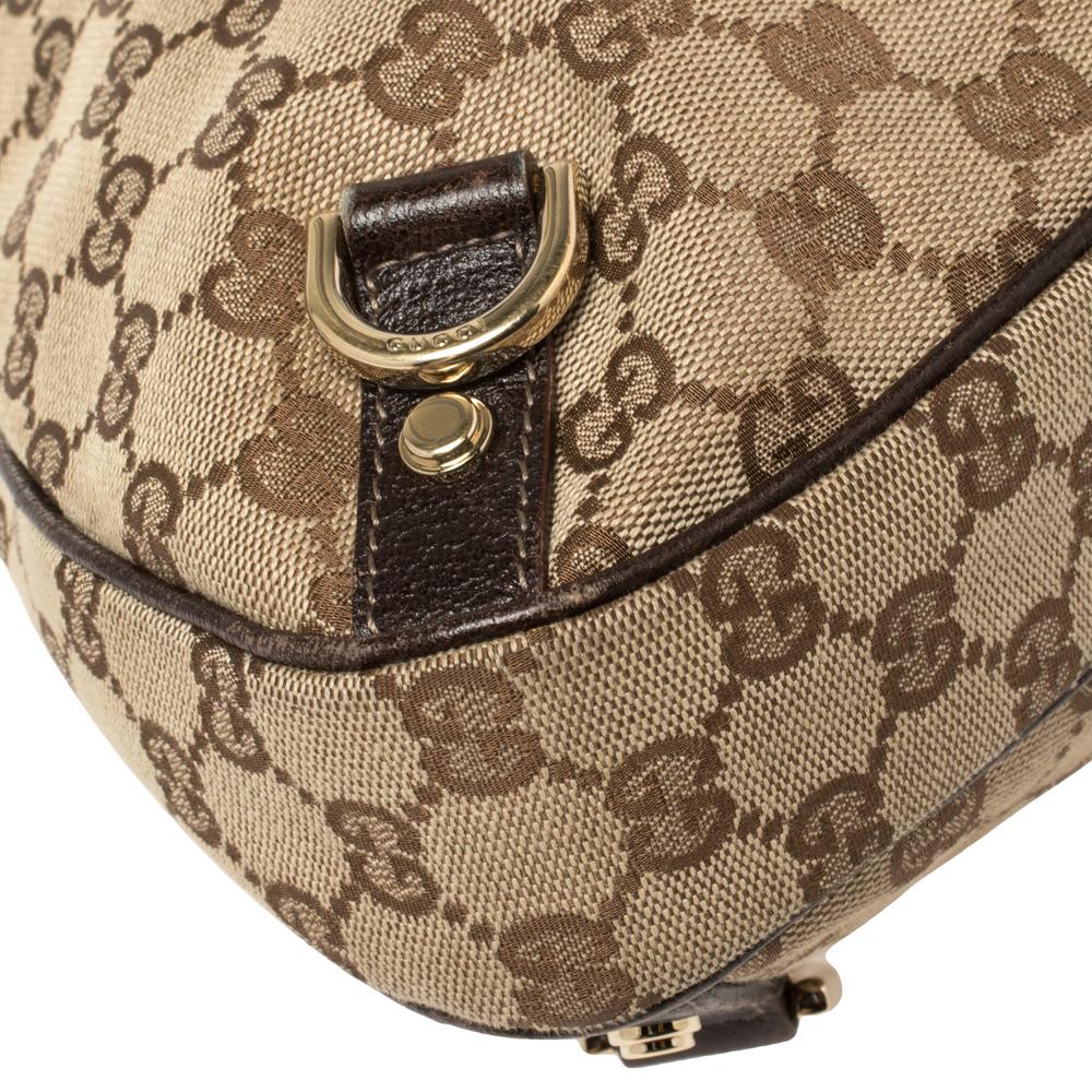 Gucci Beige/Brown GG Canvas and Leather Small Abbey D-Ring Hobo 2