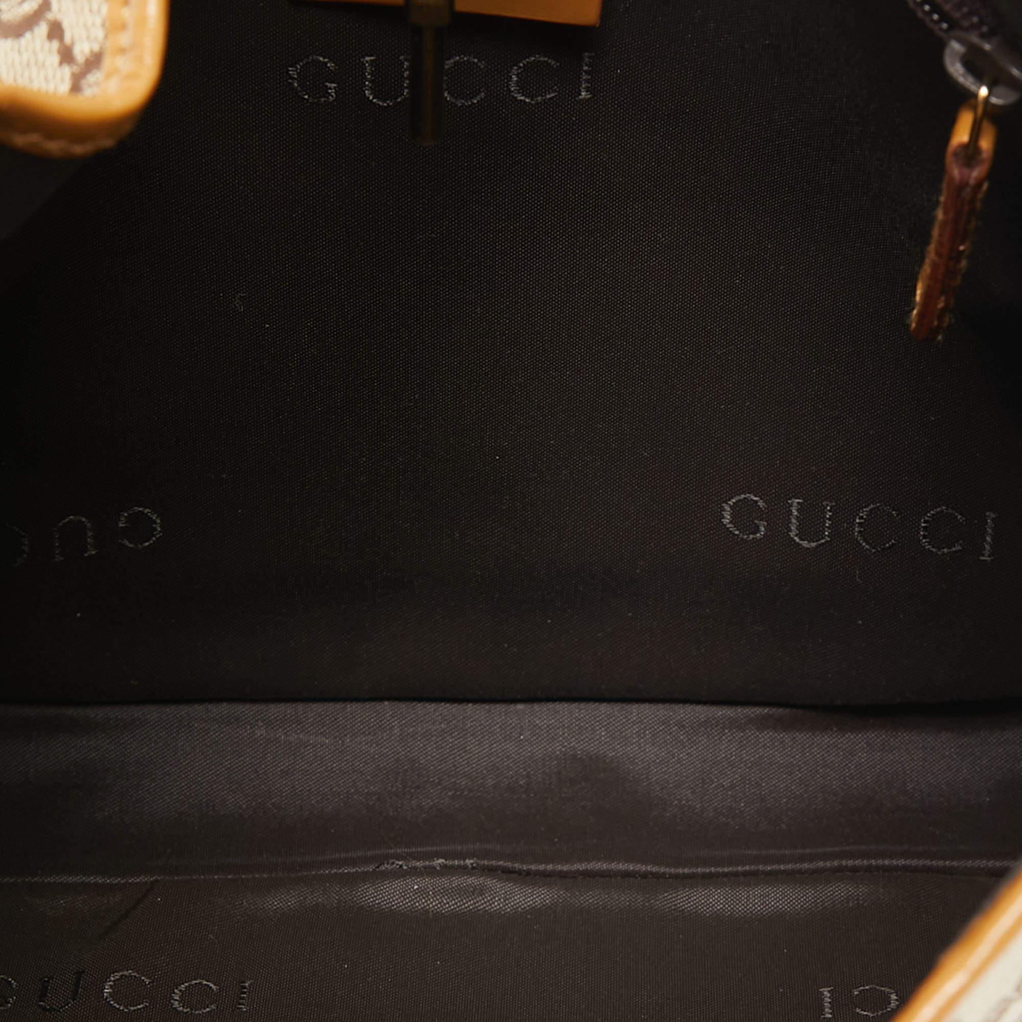 Gucci Beige/Brown GG Canvas and Leather Small Jackie Hobo For Sale 6
