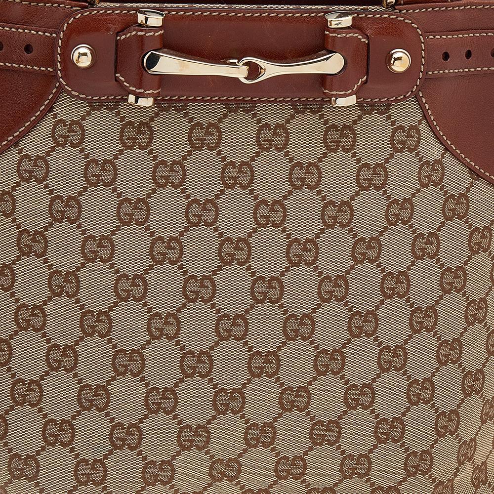 Gucci Beige/Brown GG Canvas And Leather Sukey Tote 7