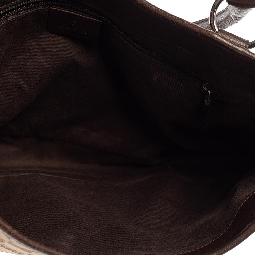 Gucci Beige/Brown GG Canvas and Leather Tote 6