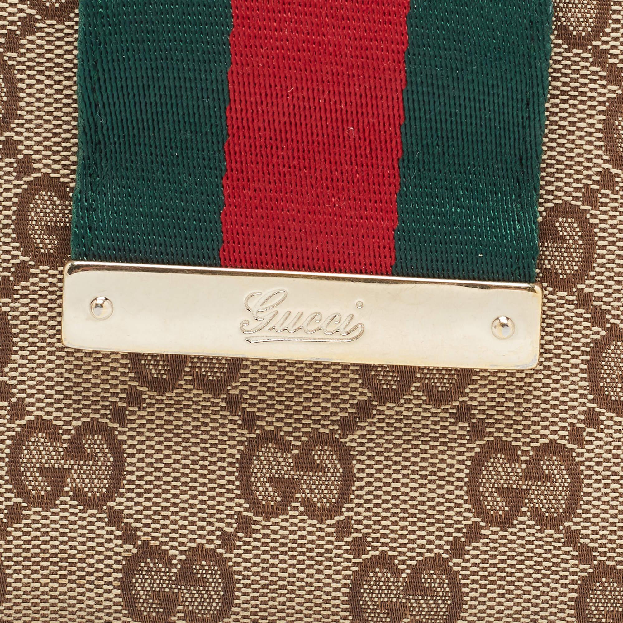 Gucci Beige/Brown GG Canvas and Leather Web French Wallet 8