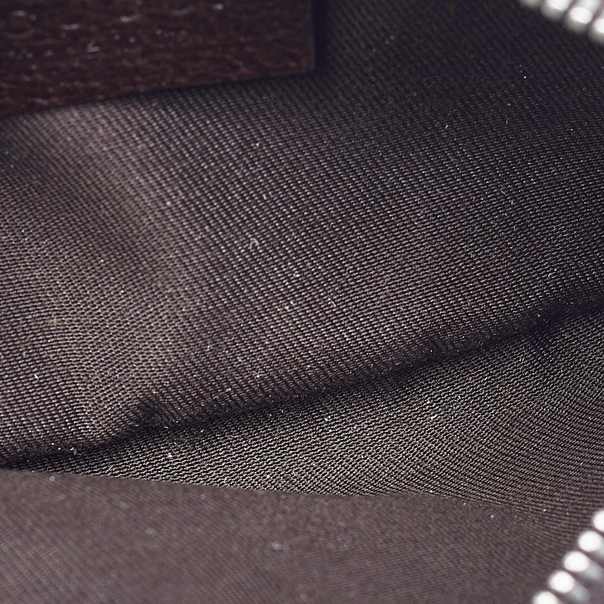 Gucci Beige/Brown GG Canvas und Leder Zip Pouch im Angebot 1
