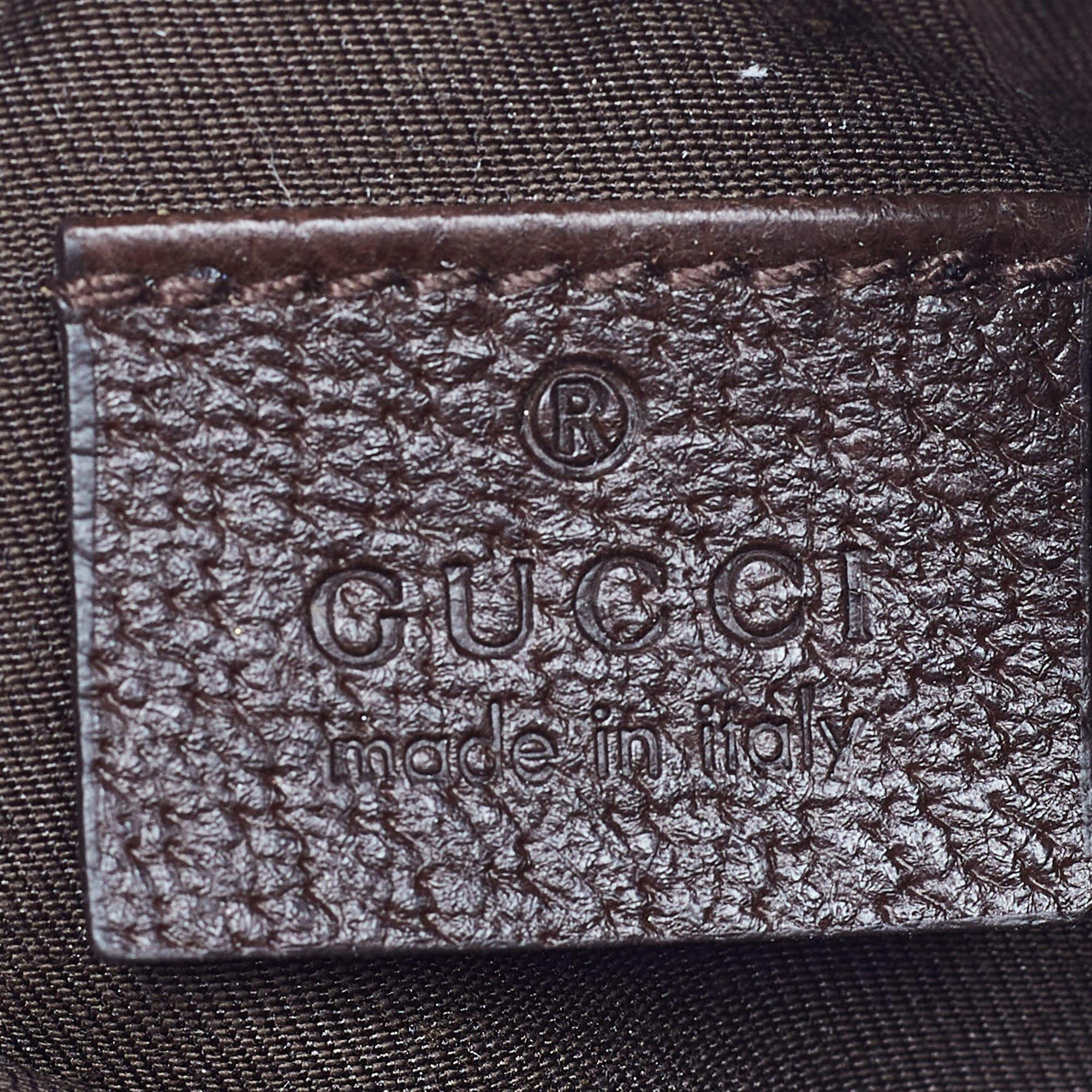 Gucci Beige/Brown GG Canvas and Leather Zip Pouch (Pochette zippée en toile et cuir) en vente 2