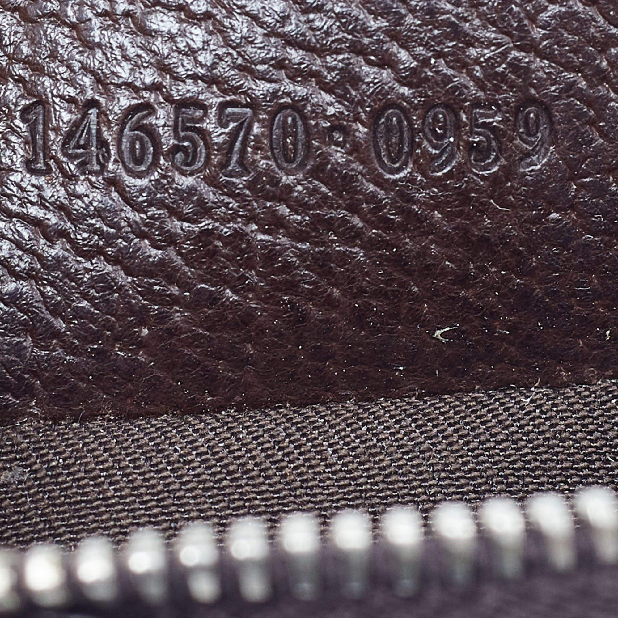 Gucci Beige/Brown GG Canvas and Leather Zip Pouch (Pochette zippée en toile et cuir) en vente 3