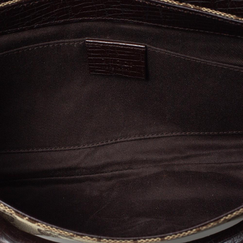 Gucci Beige/Brown GG Canvas Horsebit Chain Clutch 5