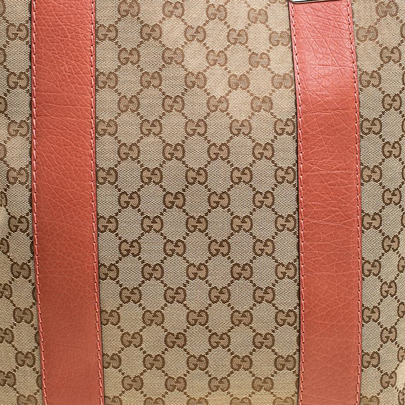 Gucci Beige/Brown GG Canvas Large Bamboo Bar Tote 1