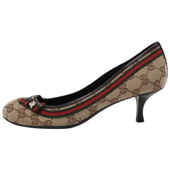Gucci Beige/Brown GG Canvas Mayfair Pumps Size 37