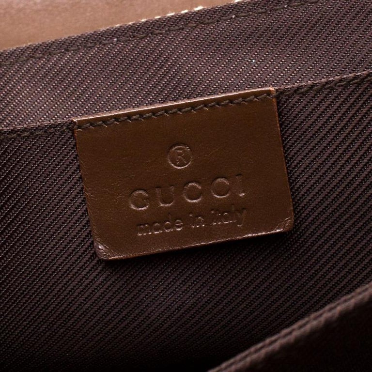Gucci Beige/Brown GG Canvas Pochette Bag For Sale at 1stDibs