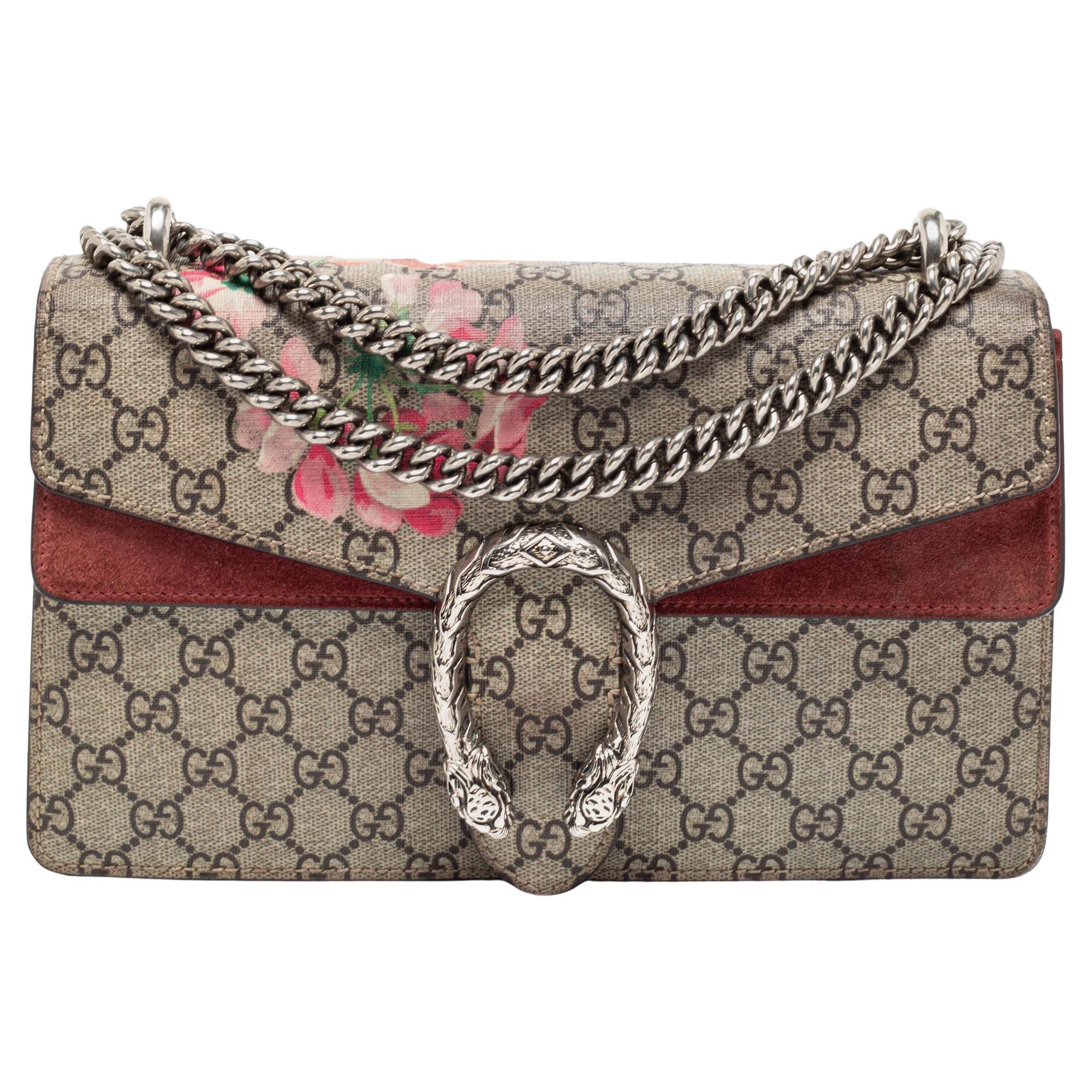 Gucci Beige/Brown GG Canvas Small Blooms Dionysus Shoulder Bag