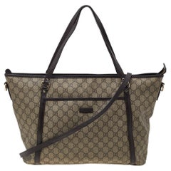 Gucci Beige/Brown GG Coated Canvas And Leather Convertible Tote