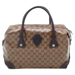 GG Umhängetasche aus Kristall-Canvas und Leder in Beige/Braun