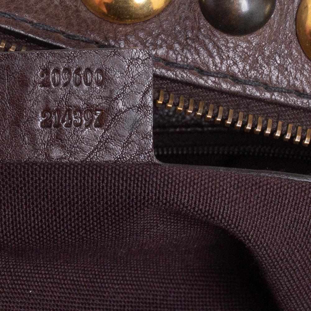 Gucci Beige/Brown GG Crystal Canvas Babouska Crest Dome Bag In Good Condition In Dubai, Al Qouz 2