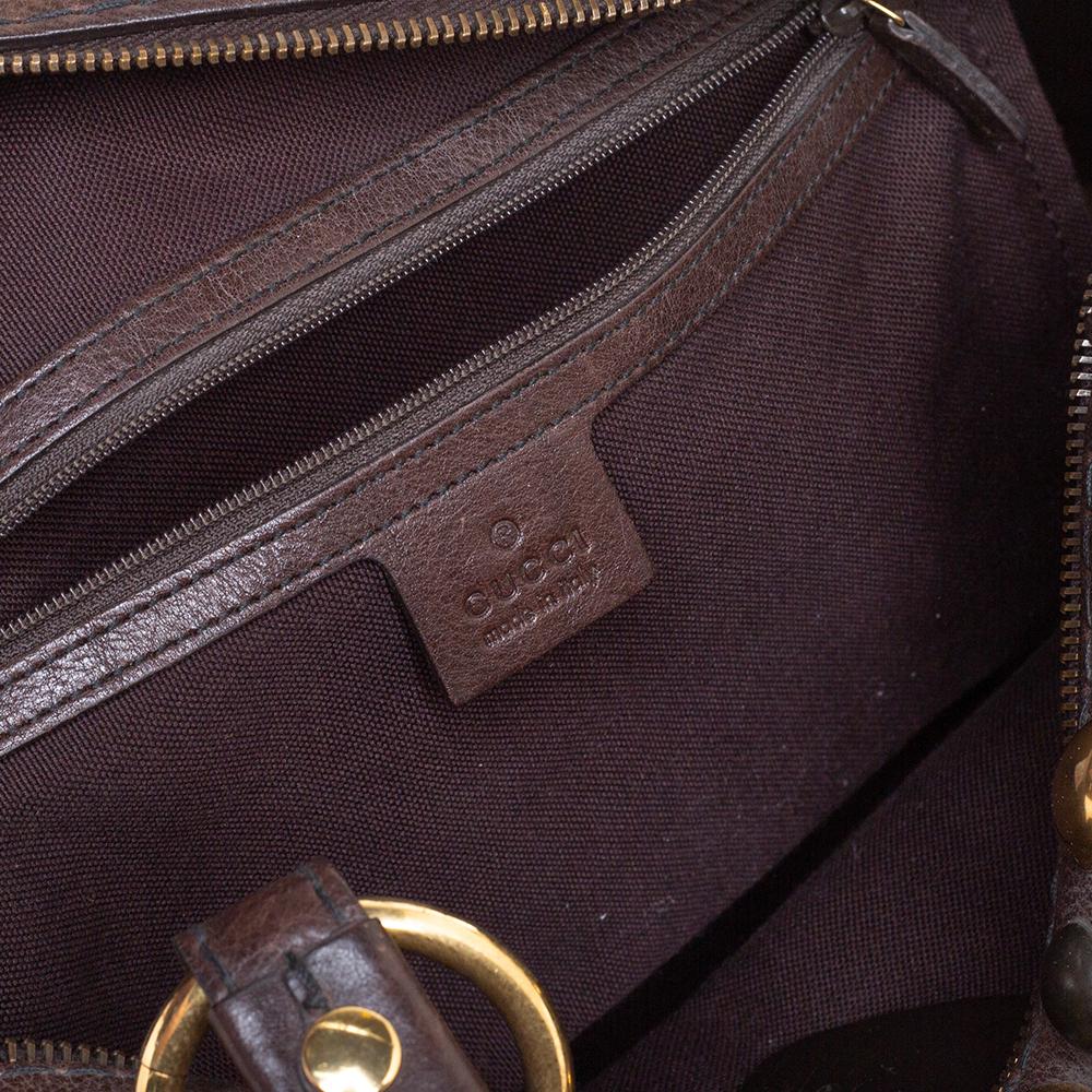 Gucci Beige/Brown GG Crystal Canvas Babouska Crest Dome Bag 1