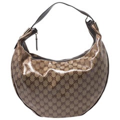 Gucci Beige/Brown GG Crystal Canvas Duchessa Hobo