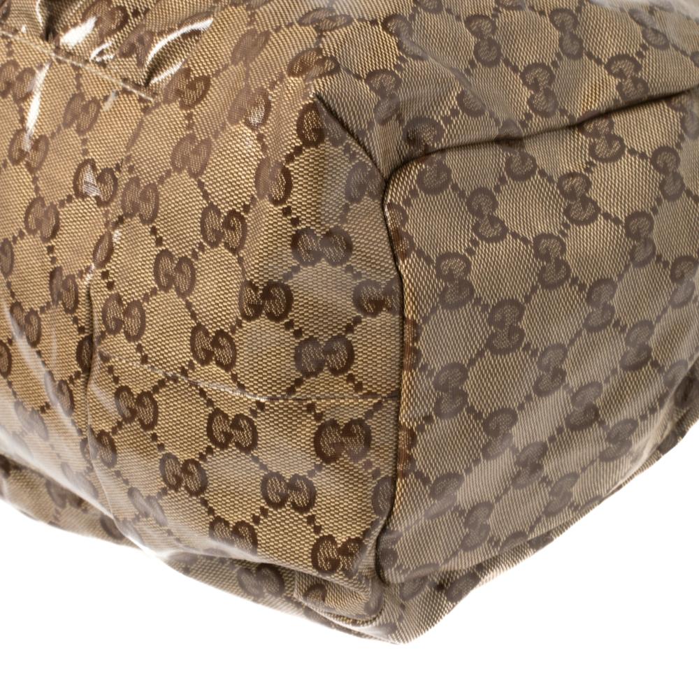 Gucci Beige/Brown GG Crystal Coated Canvas Large Hysteria Tote 2