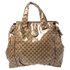 Gucci Beige/Brown GG Crystal Coated Canvas Large Hysteria Tote