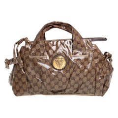 Gucci Beige/Brown GG Crystal Coated Canvas Small Hysteria Tote