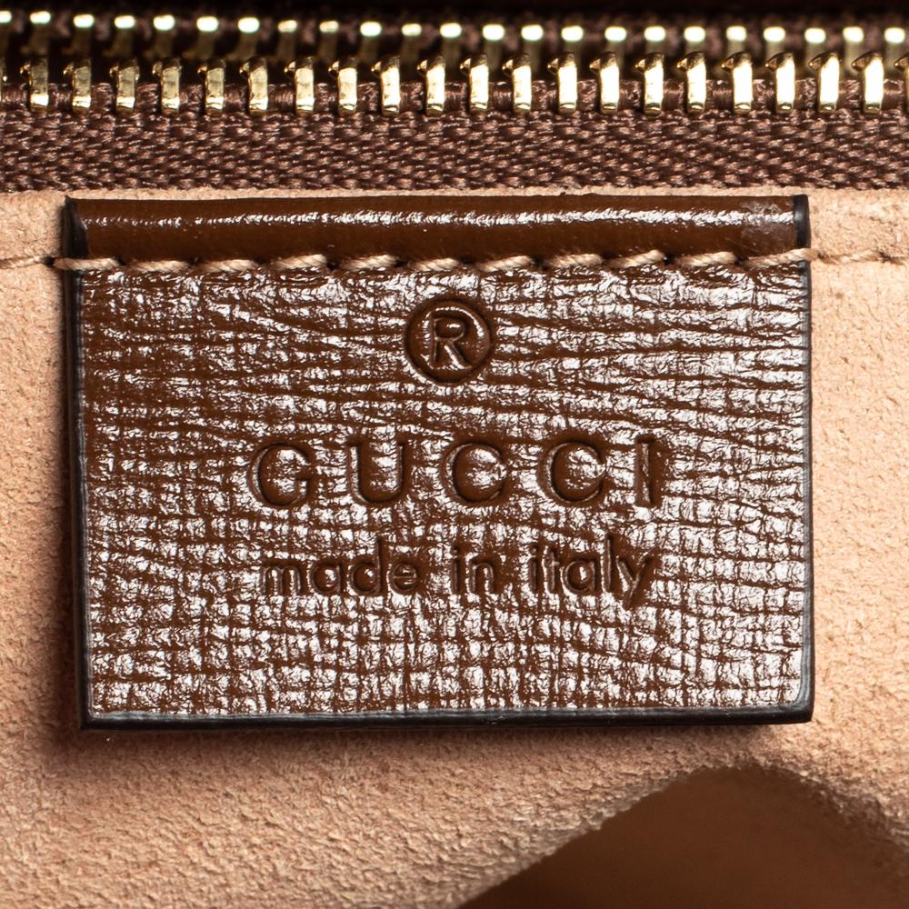 Gucci Beige/Brown GG Supreme Canvas and Leather 1955 Horsebit Shoulder Bag 4
