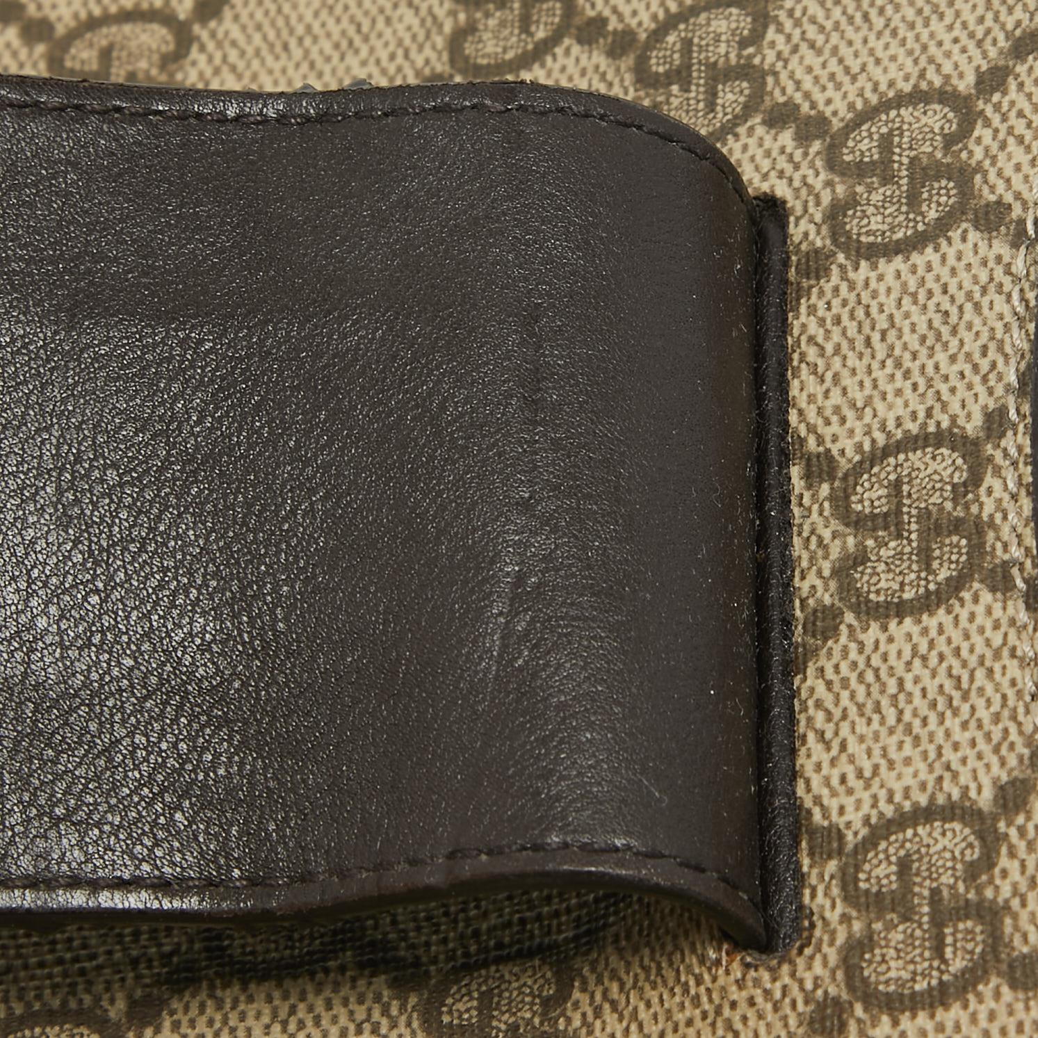 Gucci Beige/Brown GG Supreme Canvas and Leather iPad Case 4