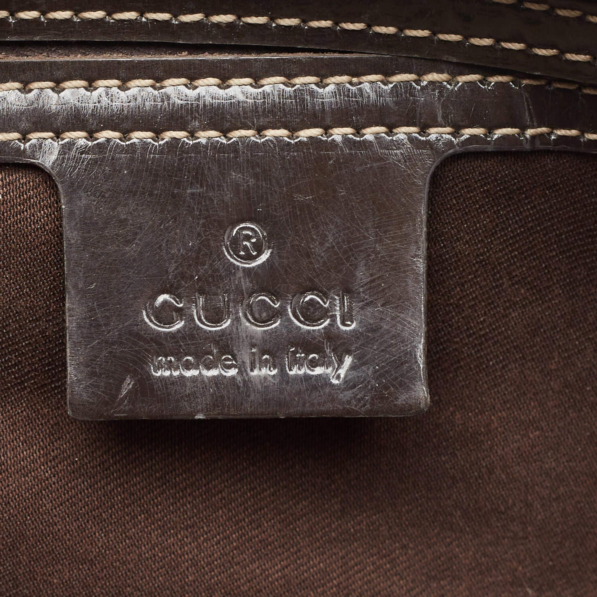 Gucci Beige/Brown GG Supreme Canvas and Leather Medium Joy Boston Bag 7