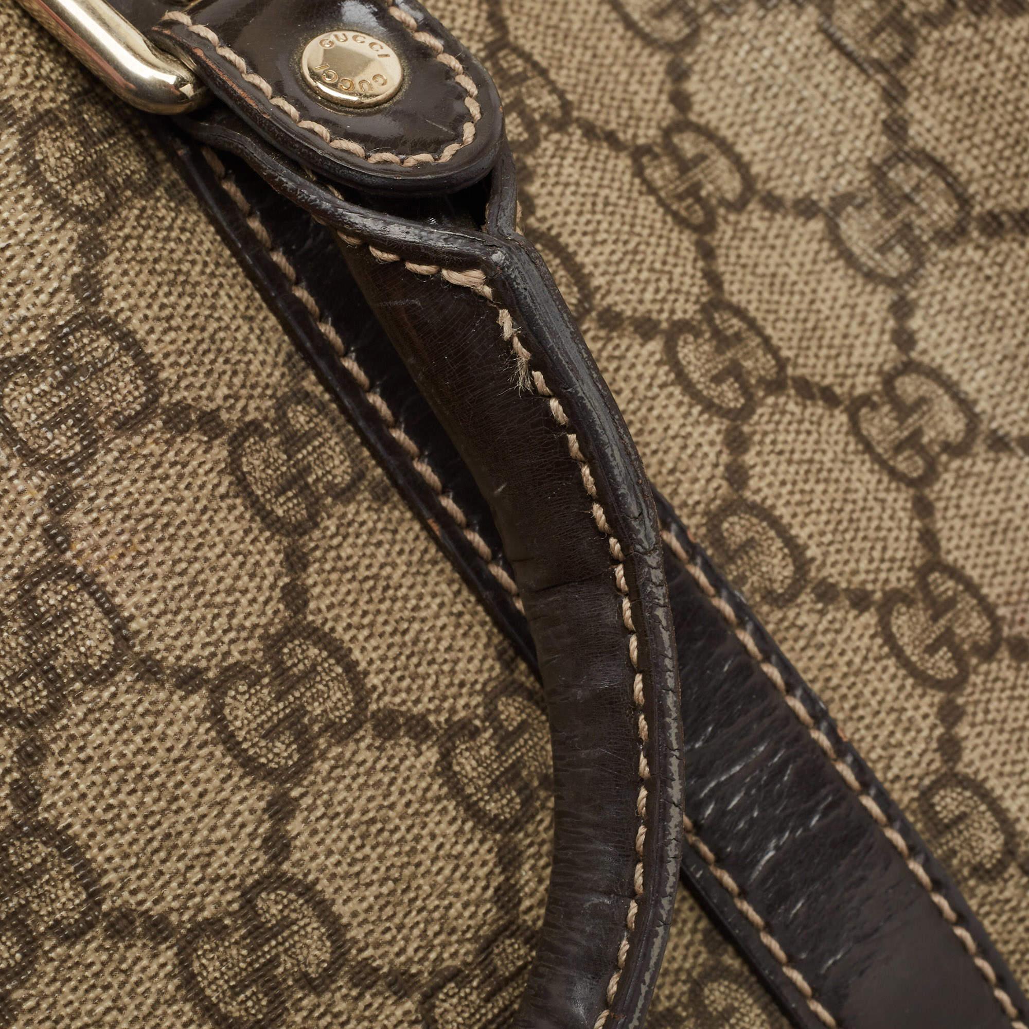 Gucci Beige/Brown GG Supreme Canvas and Leather Medium Joy Boston Bag 5
