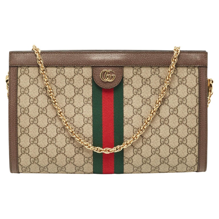 Gucci Ophidia GG Shoulder Bag Beige/Ebony in Supreme Canvas with Antique  Gold-tone - US