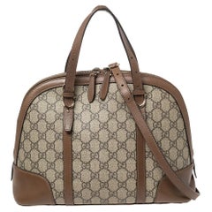 Gucci Beige/Brown GG Supreme Canvas and Leather Nice Dome Satchel