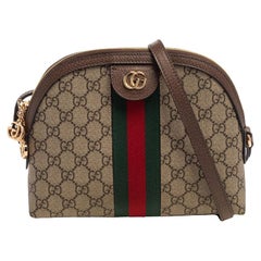 Gucci Beige/Brown GG Supreme Canvas and Leather Ophidia Crossbody Bag