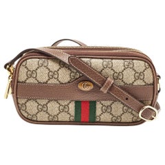 Gucci Beige/Brown GG Supreme Canvas and Leather Ophidia Crossbody Bag