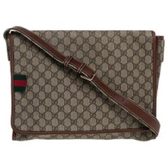 Gucci Beige/Brown GG Supreme Canvas and Leather Web Messenger Bag