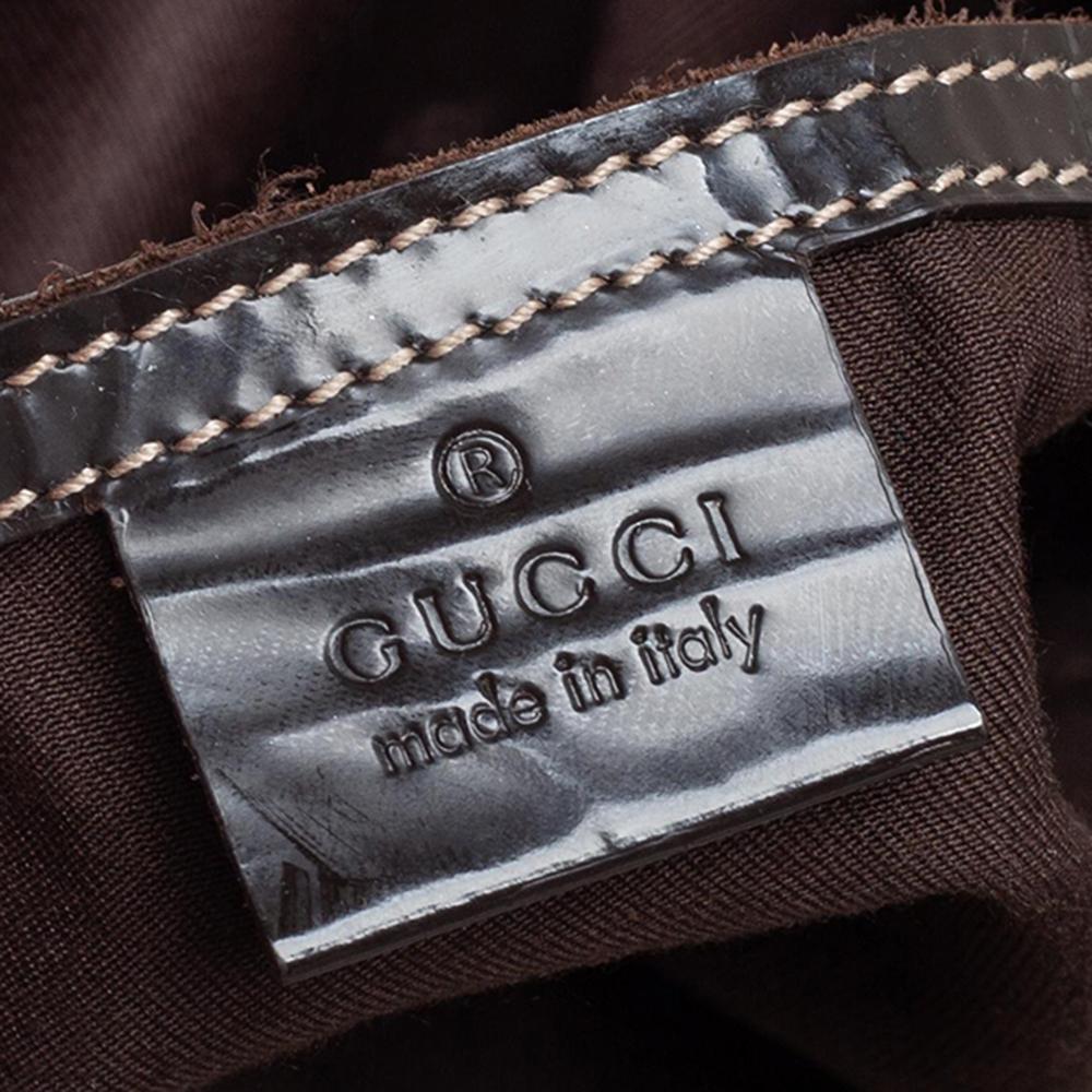 Gucci Beige/Brown GG Supreme Canvas and Patent Leather Medium Joy Boston Bag 2