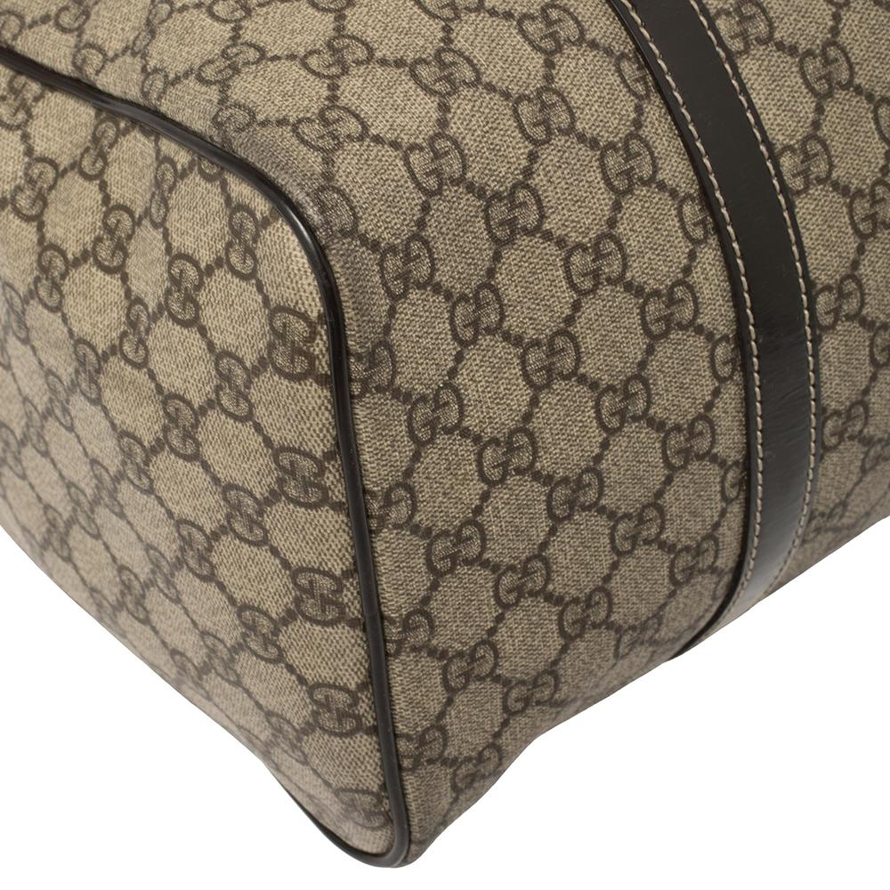 Gucci Beige/Brown GG Supreme Canvas and Patent Leather Medium Joy Boston Bag 3