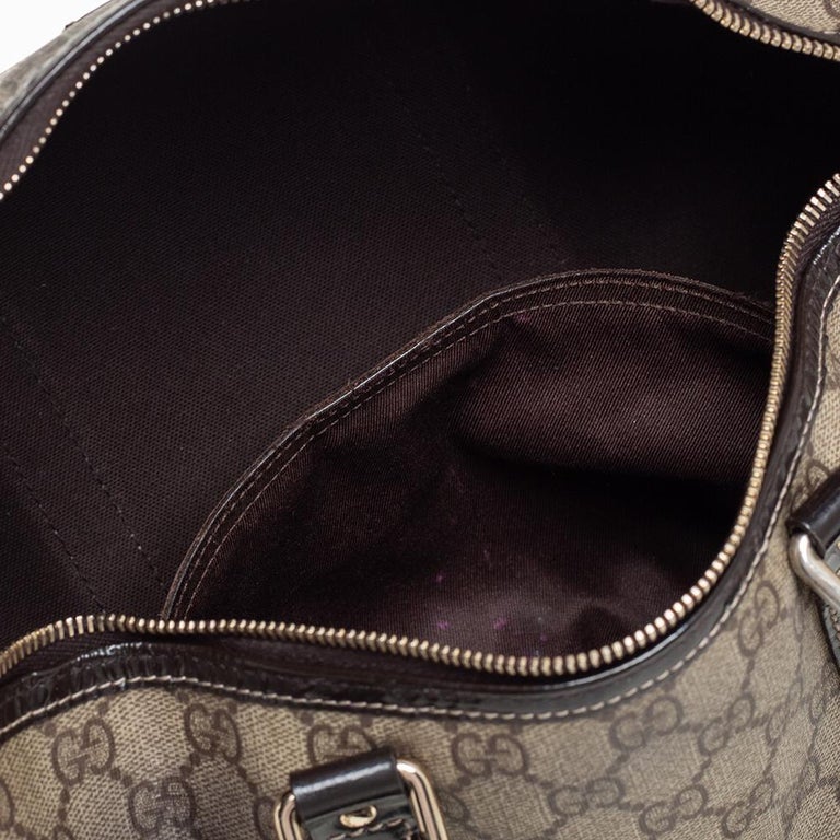 Gucci Joy Boston Bag GG Beige and Black Canvas Leather ref.434208 - Joli  Closet