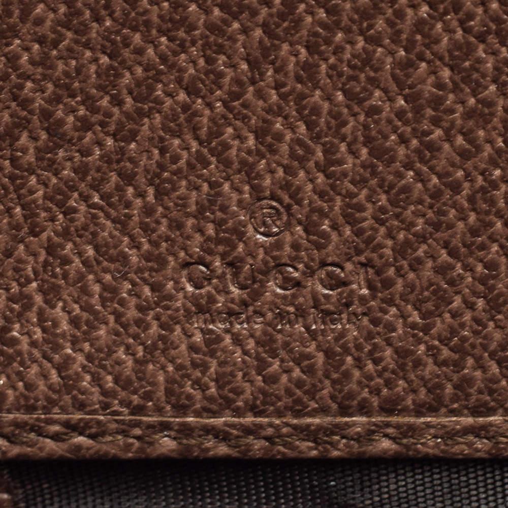 Gucci Beige/Brown GG Supreme Canvas Applique Courrier Zip Around Wallet 2