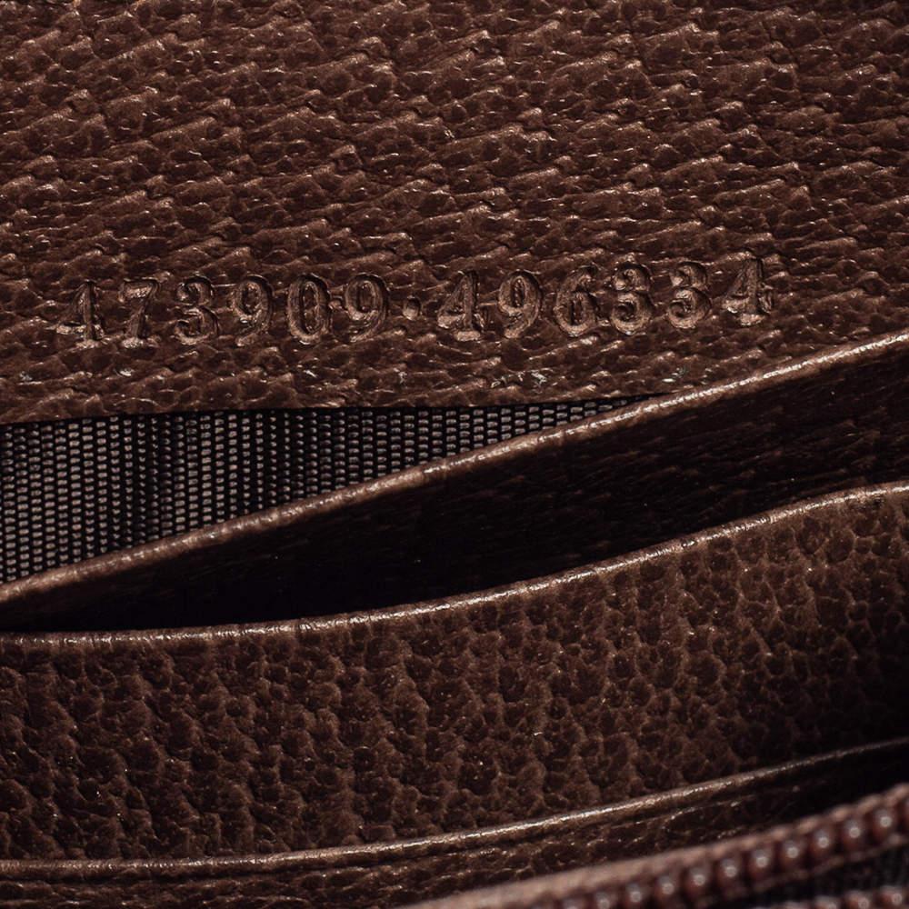 Gucci Beige/Brown GG Supreme Canvas Applique Courrier Zip Around Wallet 5