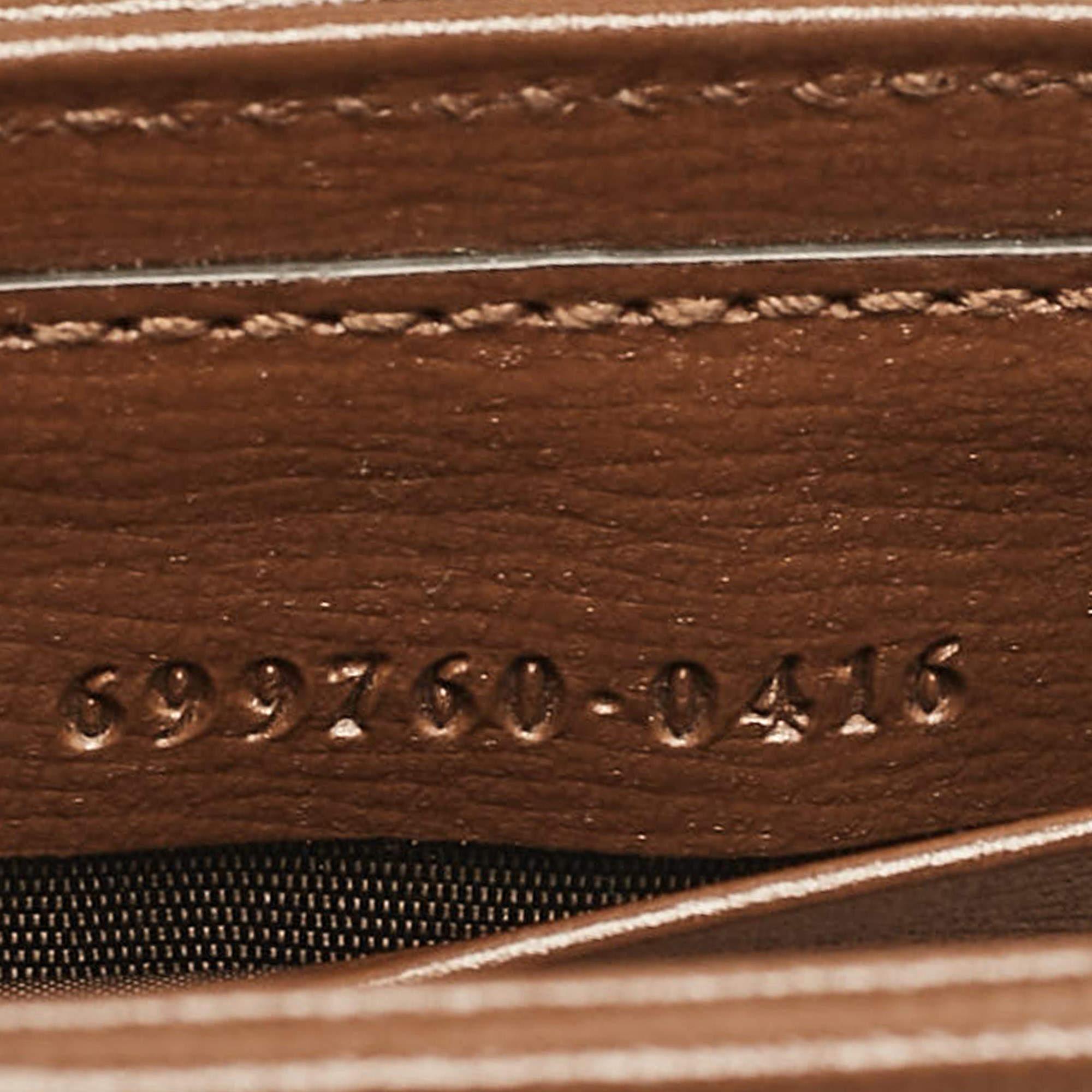 Gucci Beige/Brown GG Supreme Canvas Leather Horsebit 1955 Wallet Crossbody Bag For Sale 4