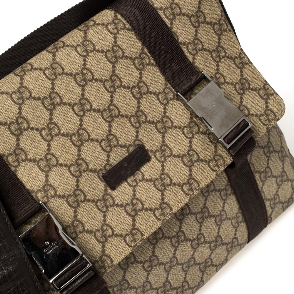 Gucci Beige/Brown GG Supreme Canvas Messenger Bag 5
