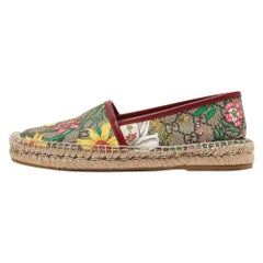 Gucci Beige/Brown GG Supreme Canvas Pilar Print Espadrille Flats Size 36.5
