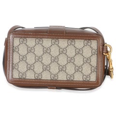 Gucci Beige Brown GG Supreme Monogram Mini Clasp Bag