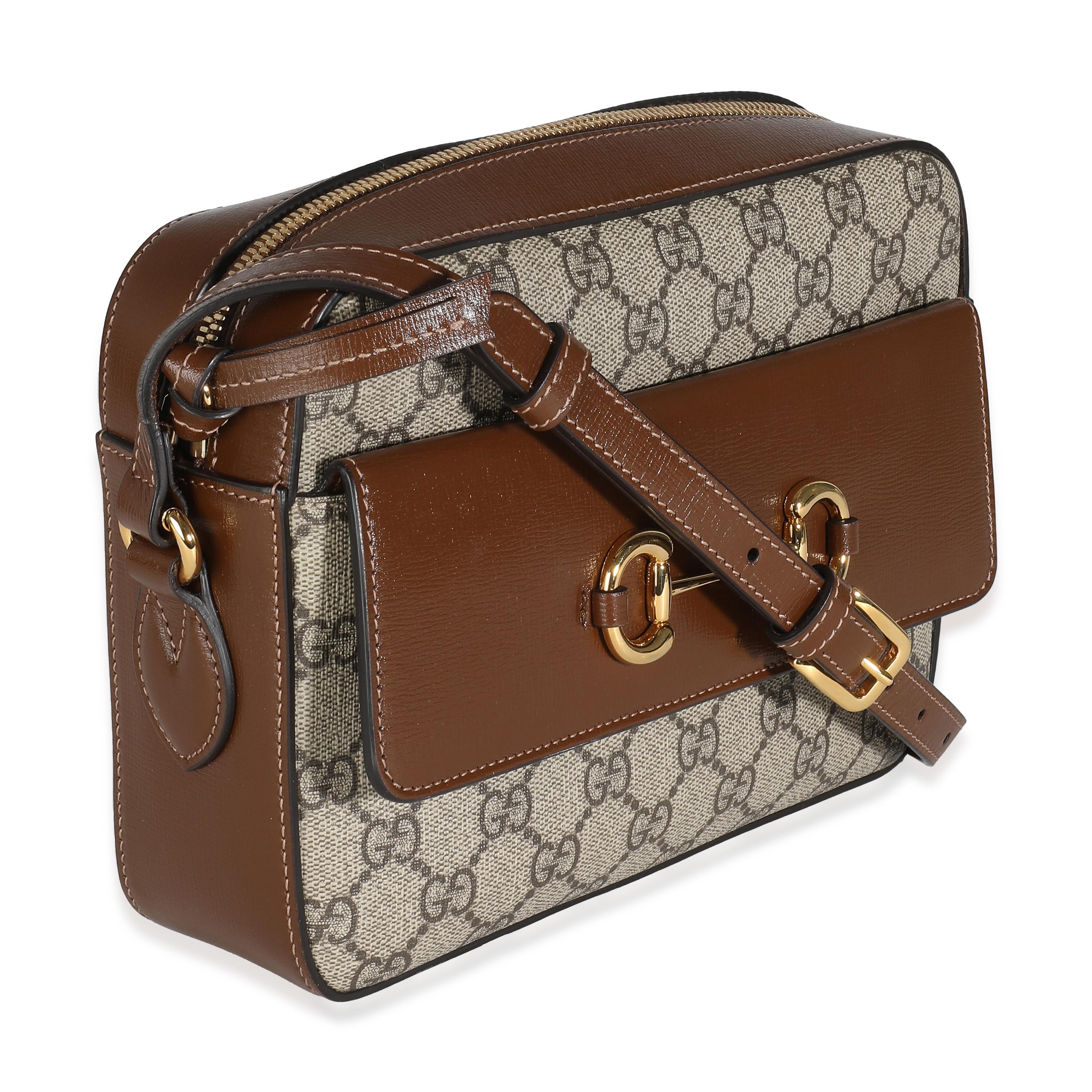 Listing Title: Gucci Beige Brown GG Supreme Monogram Small Horsebit 1955 Shoulder Bag
SKU: 143084
MSRP: 3150.00 USD
Condition: Pre-owned 
Condition Description: The Neo Vintage GG Supreme collection from Gucci pays homage to the house’s roots.