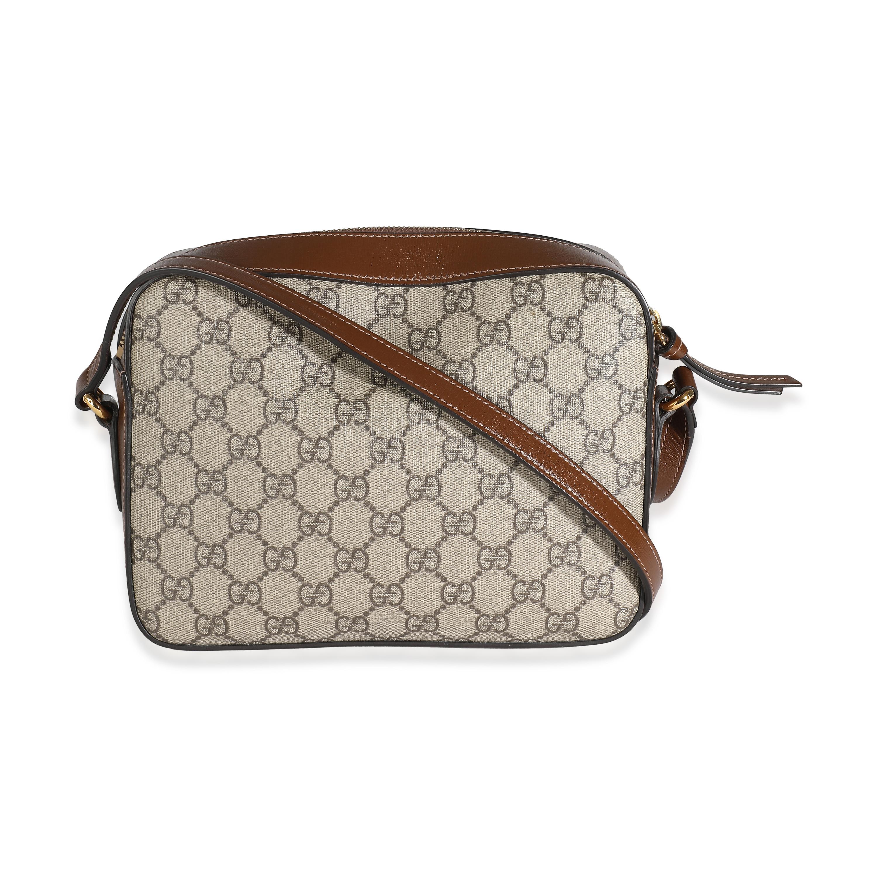 Gucci Beige Brown GG Supreme Monogram Small Horsebit 1955 Shoulder Bag 3